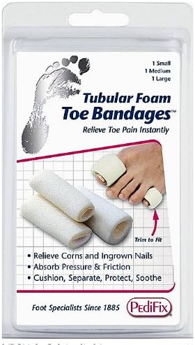 Pedifix Tubular-Foam Toe Bandages -#P337-1 Small/1 Medium/1 Large, 3 Pack