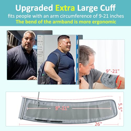 Extra Large Replacement Blood Pressure Cuff 9-21 Inches - Adult Large Blood Pressure Cuff (Cuff Only), Cuff Compatible with Other Brands Cuff, 5 Connectors (22-52cm) - Image 6