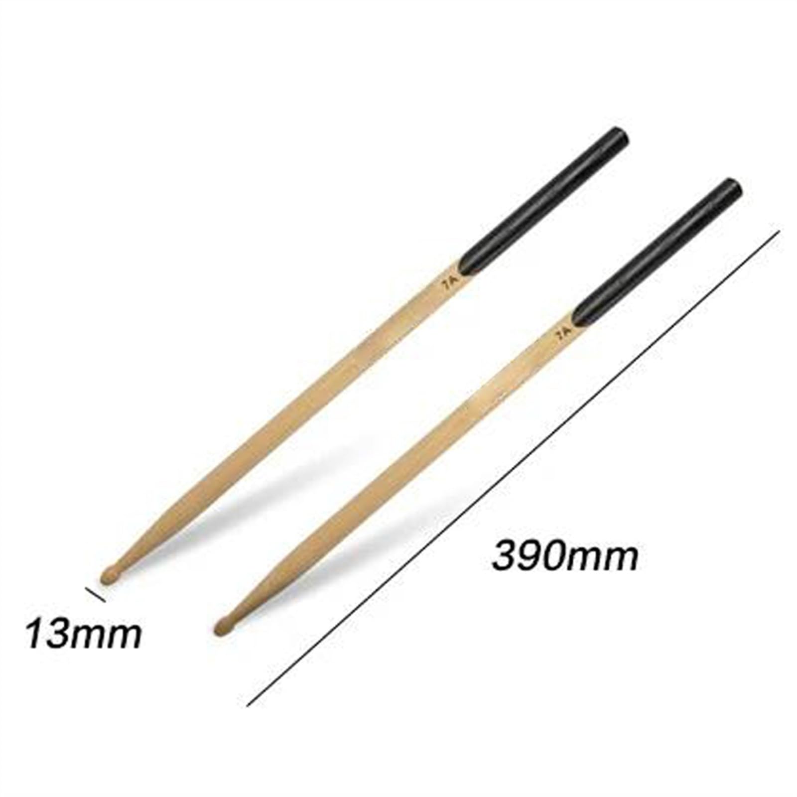 Baquetas para Principiantes 1 Par De Baquetas De Madera De Nogal Para Practicar Baquetas De Jazz 5A/7A Con Mango Recubierto De Negro (Color : 7A)