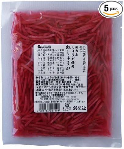 Amazon 創健社 紅しょうが 細切 60g 5袋 創健社 紅ショウガ らっきょう 通販