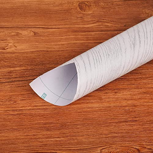 Image of 3D White Wood Wallpaper PVC Self Adhesive Wooden Wall Paper Cabinets Home Office, Furniture, Door, Wardrobe, Kids Room, Decoration (45 x 500 cm)