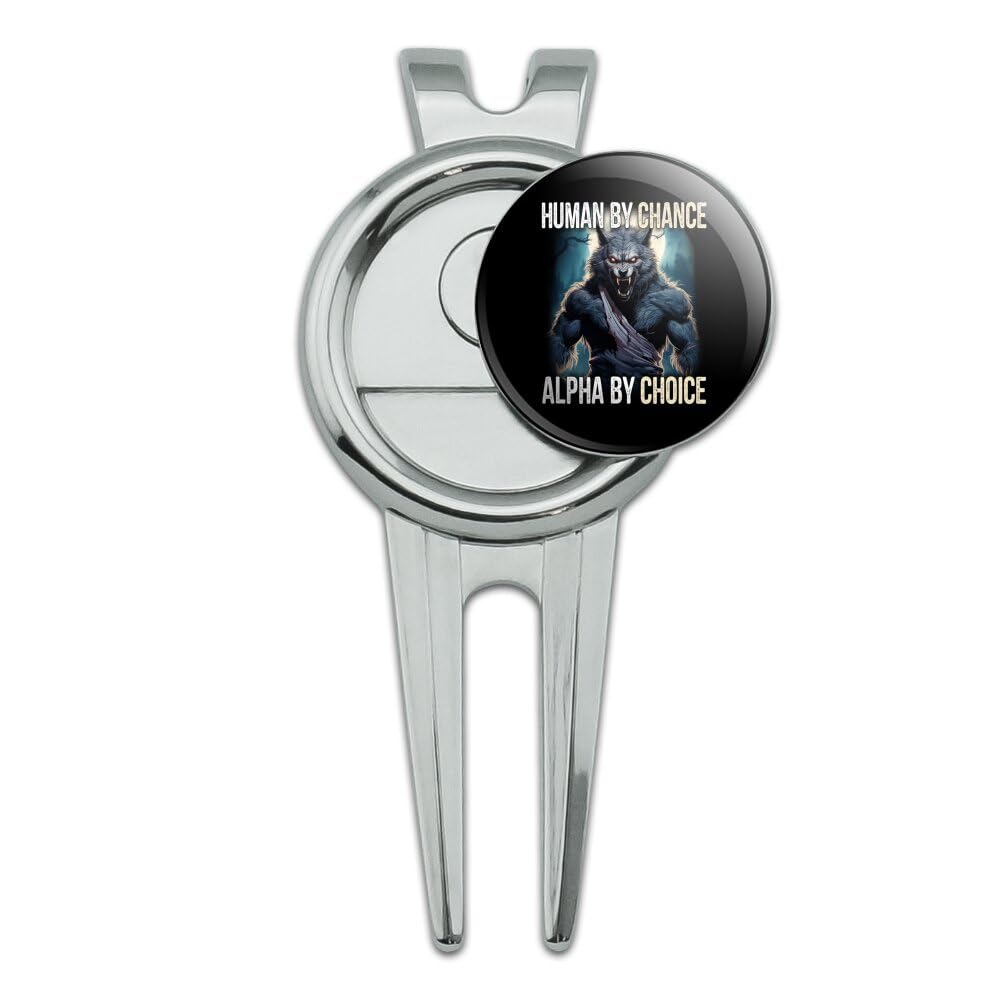 GRAPHICS & MORE Werewolf Alpha Golf Divot Repair Tool and Ball Marker