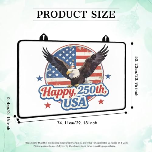 Image of Poceacles 4th of July Stove Cover for Glass Top Stovestop, Induction Electric Stove Cover Protector Oil Resistant Heat Resistant Washer Dryer Top Mat, 29 inch x 21 inch, American Flag Eagle USA 250th Print