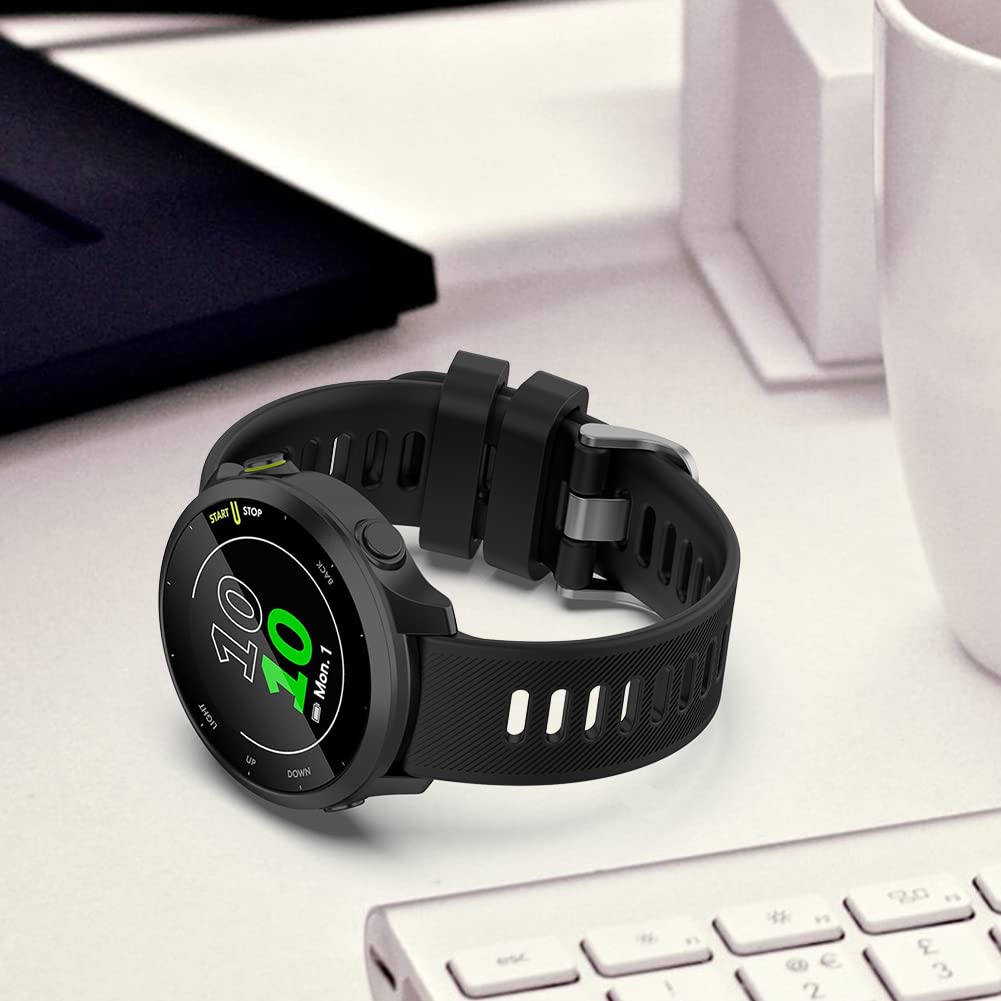 Bracelet De Montre En Silicone Pour Garmin Forerunner 55, 158, Vivoactive 3 – 20 Mm, Bleu, Changement Rapide Par Barrettes