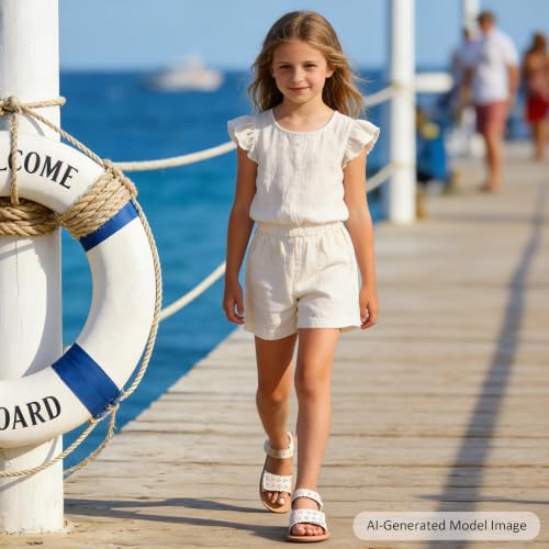 Image of Felix & Flora Toddler Girl Sandals -Flower Girl Dress Shoes Open Toe Little Kid Flats