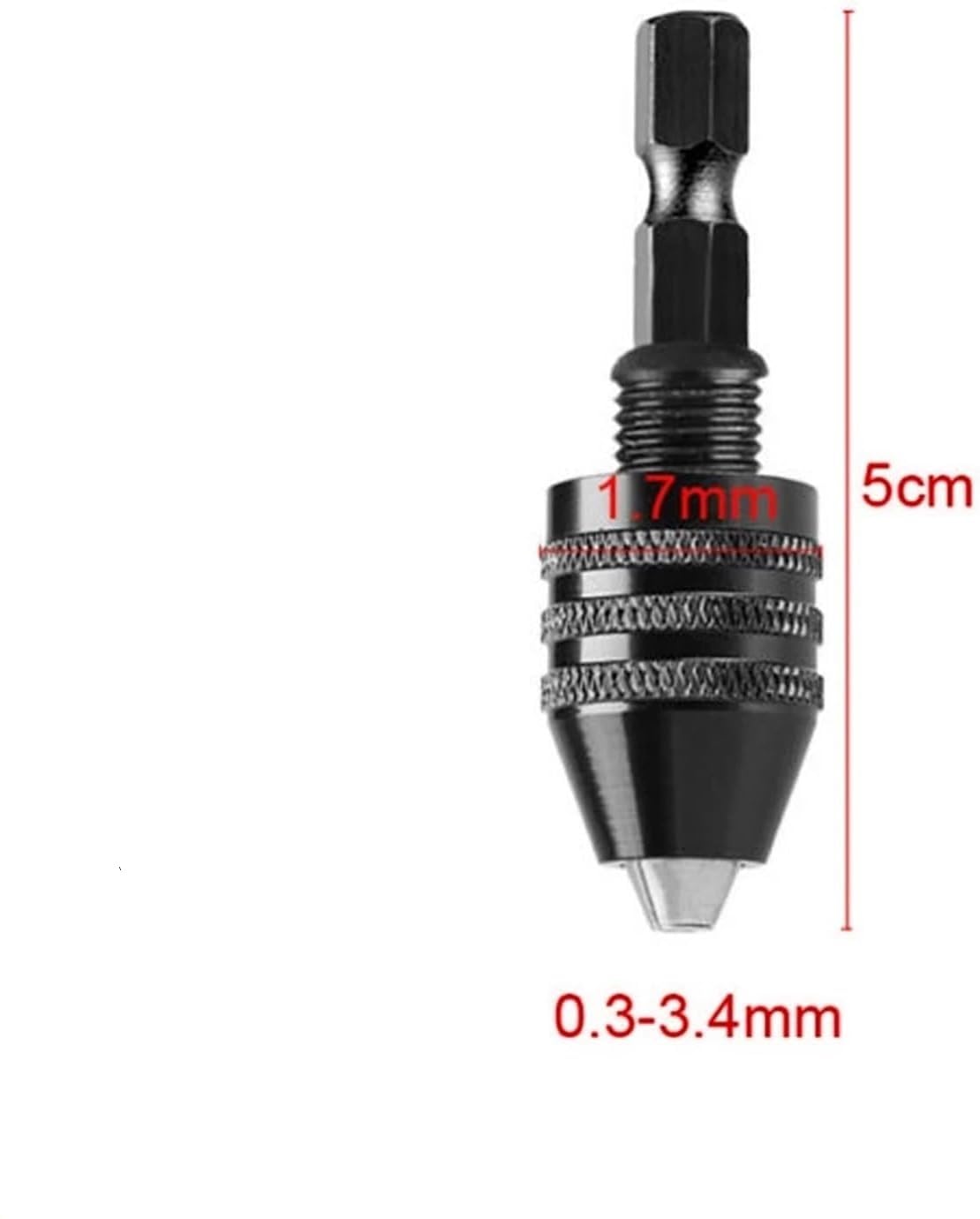 Mini mandrino autoserrante for trapano senza chiave - convertitore a cambio rapido con codolo esagonale da 1/4" 1 pcs(0.8-8mm)