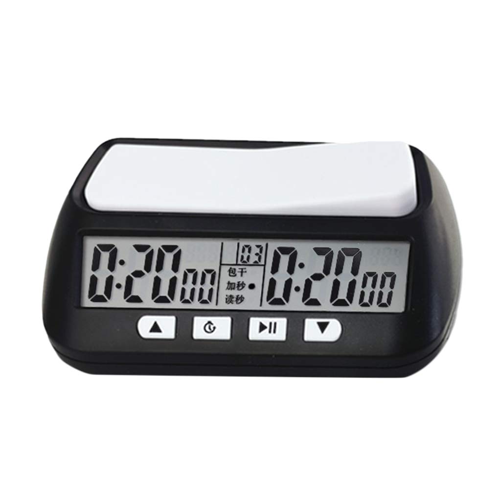 Leeadwaey Reloj de ajedrez digital para competición con temporizador de cuenta regresiva, color negro