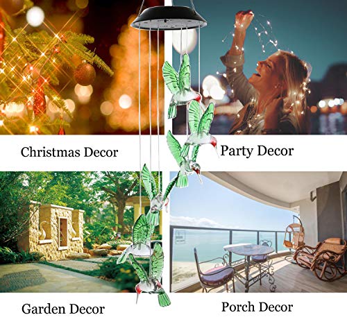 Amazing Wind Chime,Hummingbird Led Wind Chimes Lights Outdoor Color Changing Solar Mobile Hanging Wind Bell Lights For Patio Garden Lighting Home Decoration #TOP4