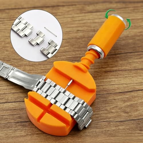 Wangzhenxi Kit de retrait de maillons de montre, outil de retrait de bracelet de montre pour le réglage de la chaîne, extracteur de goupilles de chaîne de bracelet, comprend un ajusteur, des goupilles – vue 7