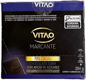 Chocolate Zero 70% Amargo - 12 Unidades de 22g - VITAO