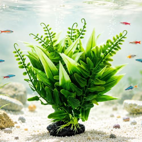 Image of Foodie Puppies Aquarium Plastic Plants with Resin Base Decor - (Cabomba Plant, Medium, 3 x 3 x 14 cm) for Fish Tank Ornament Accessories, Household & Office Natural Looking Artificial Plant