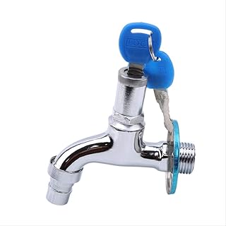 YHGTR Kran antykradzieżowy z kluczem blokującym stop/mosiężna obudowa jeden otwór klucz przełącznik kran śliniaki do kuchni na zewnątrz kran ogrodowy