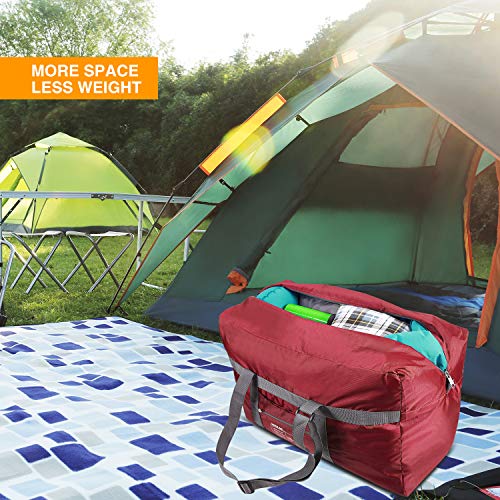 REDCAMP 75L Extra Large Duffle Bag Lightweight, Water Repellency Travel Duffle Bag Foldable for Men Women, Wine Red