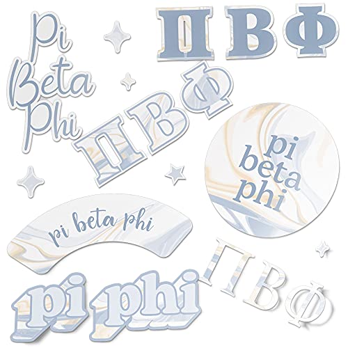Decal Pi Beta Phi mármol impermeable para coche y termo 2