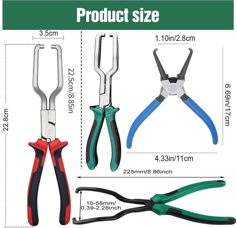 Electrical Disconnect Pliers, 2024 Upgrade Electrical Connector Disconnect Pliers Automotive Electrical Connector Disconnect Pliers Long Spark Plug Removal Pliers Universal Pipe Clip Repair Tool