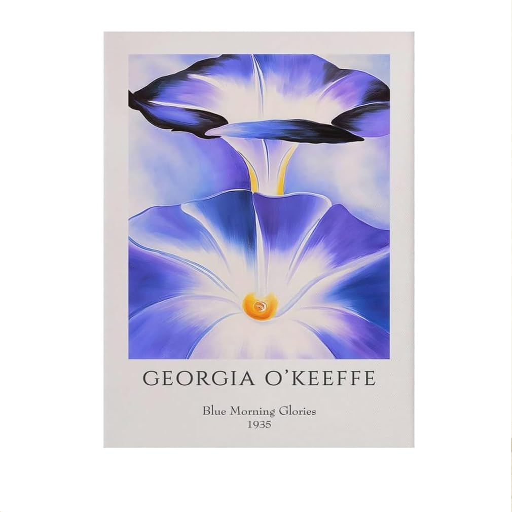 SSLDP LFHLI Georgia O'Keeffe Posters Blue Morning Glories Wall Art Georgia O'Keeffe Prints Canvas Painting For Home Decor Pictures 50x70cm No Frame