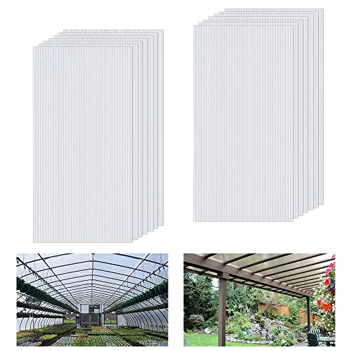 UISEBRT 14 plaques alvéolaires en Polycarbonate 4 mm Plaques à Double paroi 10,25 m² 60,5 x 121 cm Plaques résistantes aux UV et adaptées pour Jardin, Serre