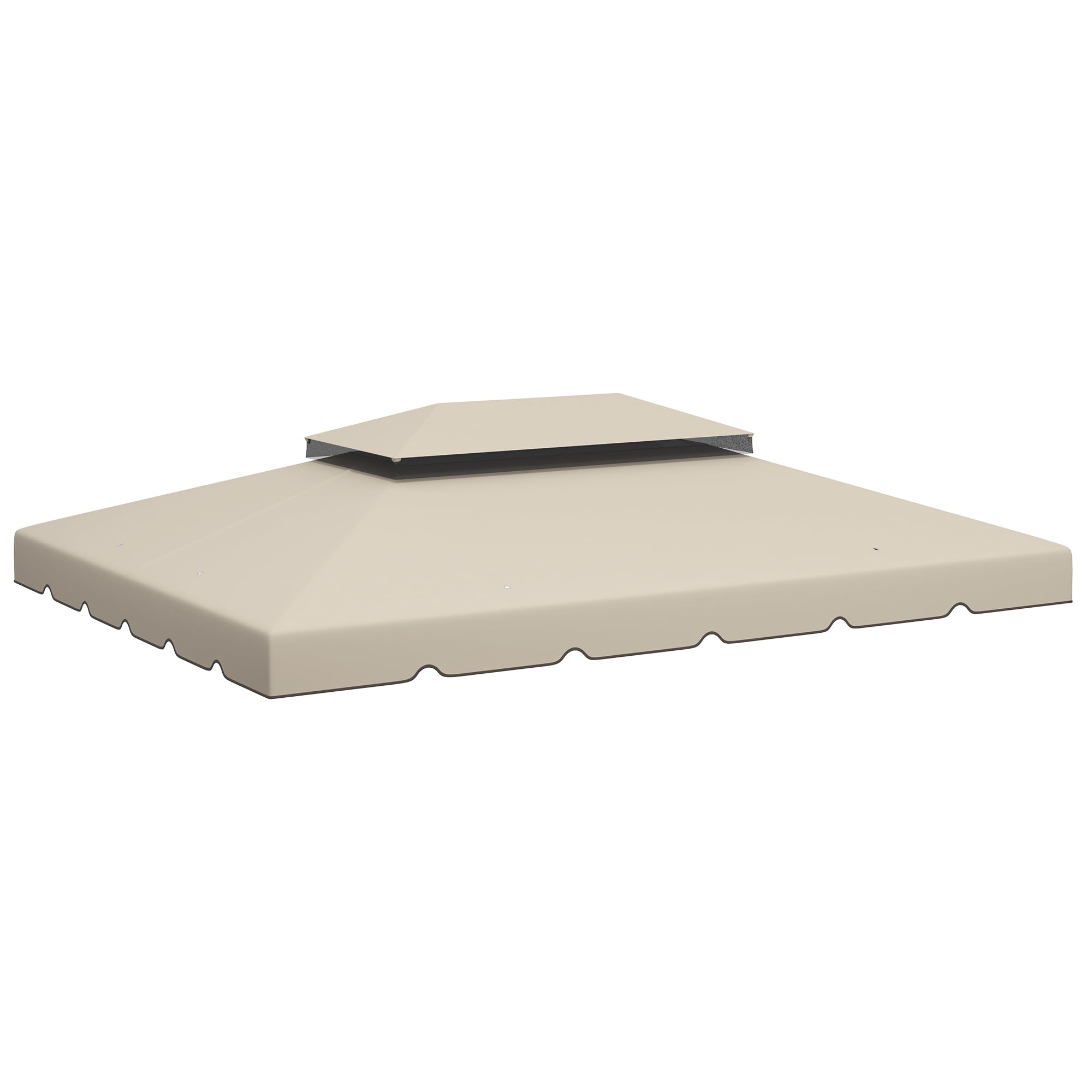 Outsunny Toile de Rechange pour pavillon tonnelle Tente Toit de Remplacement Gazebo de Jardin Tissu Polyester Haute densité 170 g/m² 4 x 3 m Beige