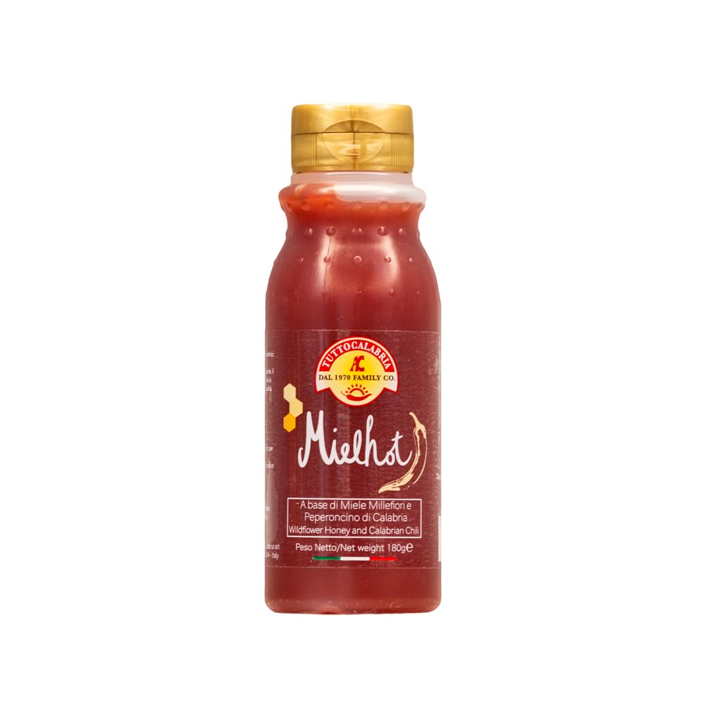 MielHot Tutto Calabria - Miel Picante Calabresa 180g - Para Aperitivos y Delicias Gourmet con Chile