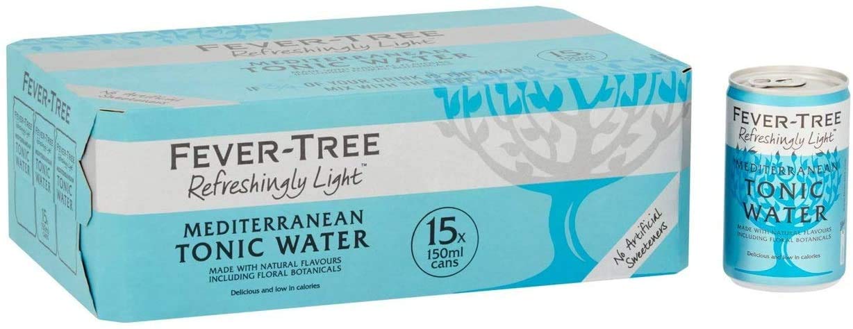 Fever-Tree Refreshingly Light Mediterranean Tonic Water 15 x 150ml Cans