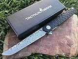 G10 Pocket Knife, TG Vela XT! Damascus Tanto Blade, VG10 Core w/67 Layers! G10 Handle! Ball Bearing...