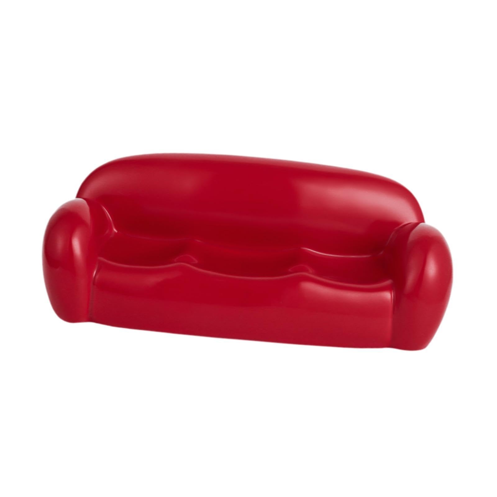 Plato de Cerámica para Joyas, Elegante Plato para Anillos con Forma de Sofá, Soporte para Anillos, Pulseras, Relojes, Llaves, Bandeja para Baratijas, Rojo, Individual
