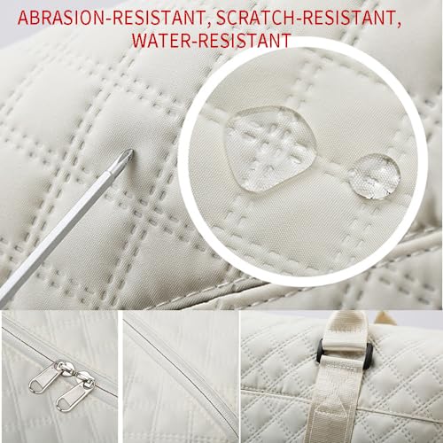Cute Travel Bag Weekend White Duffel Cute Overnight Gym Tote Carry On Bag for Women (Ivory White)4