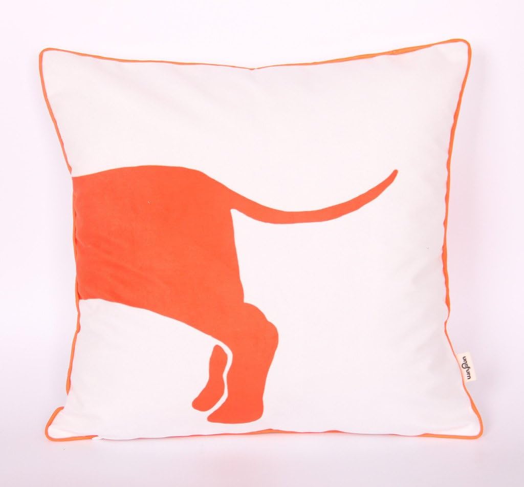 Uniifurn Square Decorative Dachshund Throw Pillow Case Cushion Cover 18x18 Inches (Dachshund White 2)