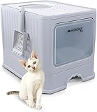 Mobiclinic® Pets, Bac à litière pour Chats Couvert, Tiroir Amovible, Inclus Une Pelle, Catbox, Double entrée Frontale et supérieure avec Couvercle, Grille, Démontable - 1