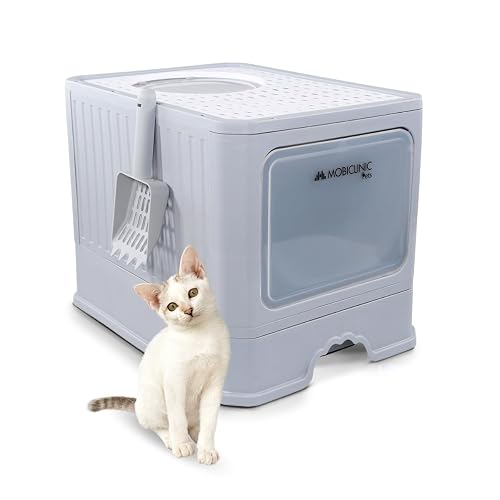 Mobiclinic® Pets, Arenero Gatos Cubierto, Cajón extraíble, Incluye Pala, Catbox