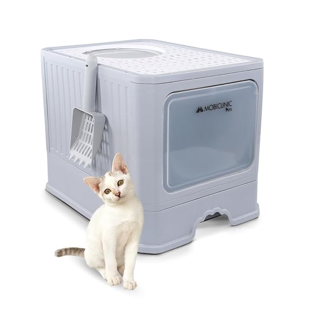 Mobiclinic® Pets, Arenero Gatos Cubierto, Cajón extraíble, Incluye Pala, Catbox