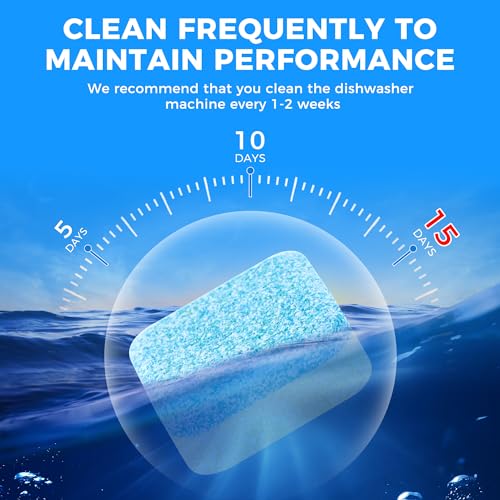 Dishwasher Cleaner and Deodorizer Tablets-30 Count,Dishwasher Machine Cleaner Tablets for Scale and Odor Remover Compatible For Most Brands of Household or Commercial Dishwasher Use By ROOAUG
