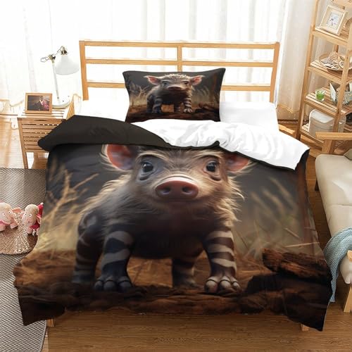 Housse de couette sans boutons Warthog 135x200 avec zip pour lit simple