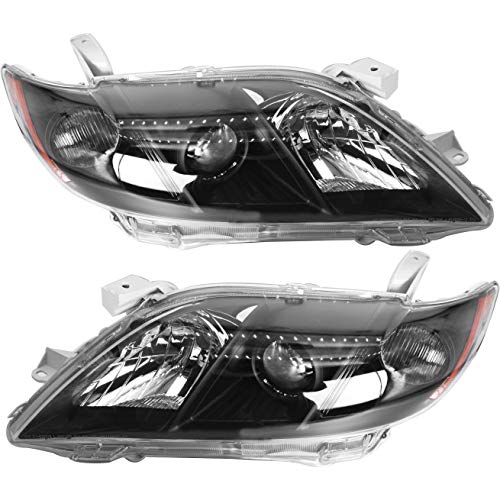 Black Friday - 70% OFF Headlamps Assembly Projector Headlights Polycarbonate Lens Black Left + Right Pair Set Fit for 2007 2008 2009 Toyota Camry