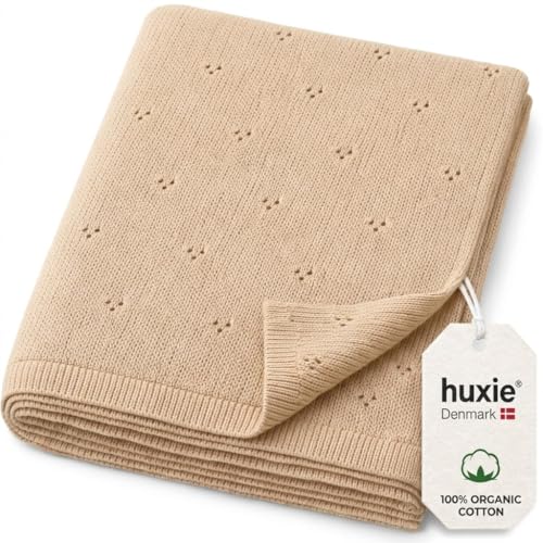 Image of 100% Organic Cotton Knit Receiving Baby Blanket for Newborns - Soft, Breathable Blanket for Crib & Stroller - Nursery Gift (Fog)