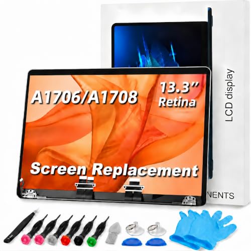 Image of A1706 A1708 Screen Replacement a1706 LCD for 13 inches MacBook 2017 Year 2560x1600 Replacement LCD Full Assembly for EMC 3071 Space Gray
