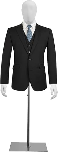 Miniatura 7 de Forma de vestido de torso de maniquí masculino, maniquí de costura con brazos desmontables, exhibición de maniquí con soporte de metal, altura