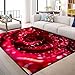 Kunsen dywan do salonu, sypialni, kryształ welurowy, nadający się do prania w pralce, czerwony dywan do salonu, nadaje się do prania w pralce, dywan do salonu 80 x 200 cm
