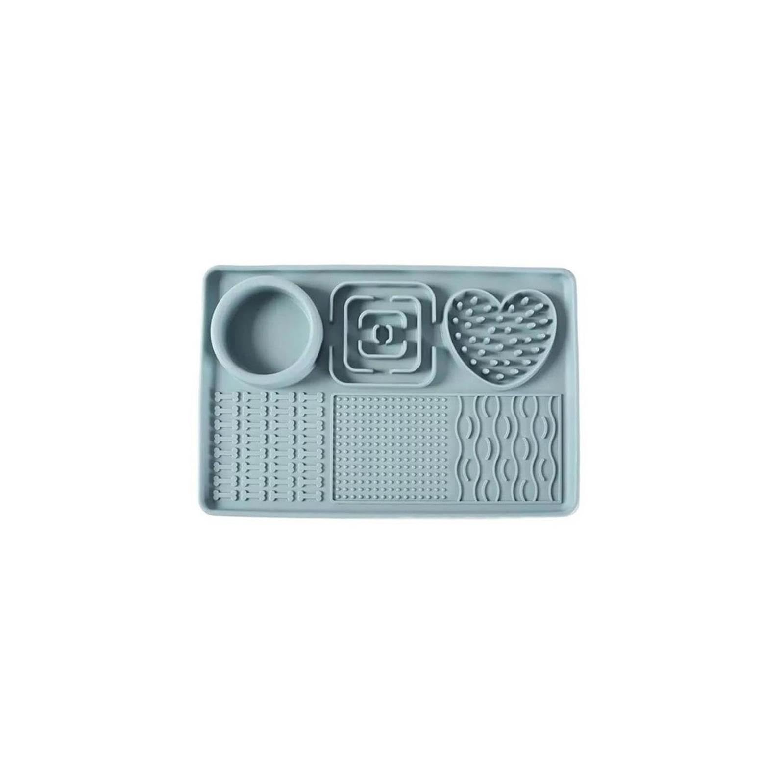 Silikon-Leckmatte for Haustiere, Slow-Feeder-Leckpad(Gray)
