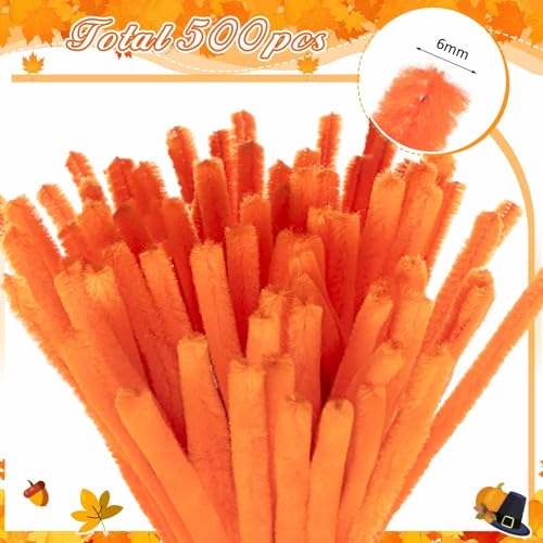 Image of Peryiter 500 Pcs Pipe Cleaners for DIY Flower Bouquets, Chenille Stems for Graduation Bouquet Crafts, Fuzzy Sticks for Handmade Flowers, DIY Gift, Art Projects(Fall Color,12 Inch)