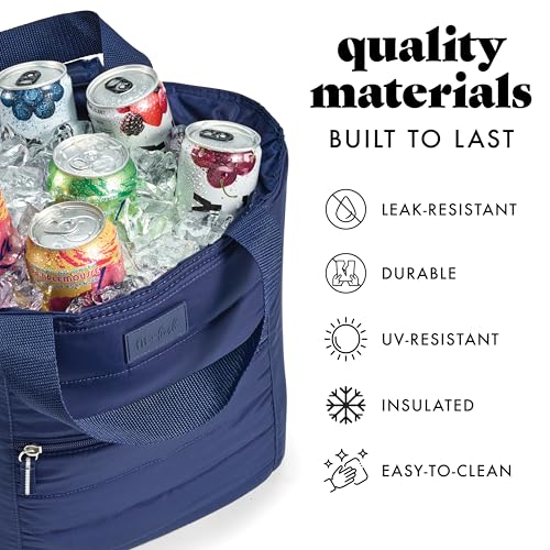 Image of Fit & Fresh Mari Cooler Backpack for Women, Insulated Leakproof Soft Cooler Bag (12 Can), Lunch Tote, Beach Cooler, Lightweight Travel Picnic Tote, Navy