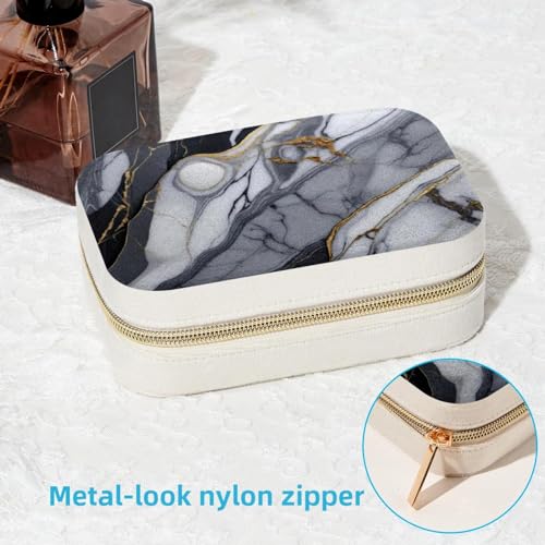 Boîte à bijoux chic effet marbre gris pour ranger avec style