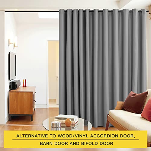 Image of NICETOWN Verical Blinds for Living Room Bedroom Dining Sunroom Basement Wall Divider, Room Dividers Space Screens Partitions, Extra Large Blackout Curtain (1 Pack, 20ft Wide x 8ft Long, Silver Grey)