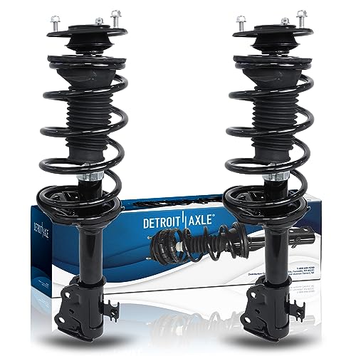 Image of Detroit Axle - Pair Front Struts for Toyota Echo 2000-2005, 2 Ready Suspension Struts w /Coil Spring Assembly 2001 2002 2003 2004 Replacement