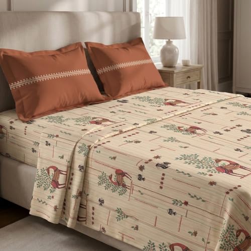 Image of MYTRIDENT Soft Comfort Bedsheet for Double Bed, 100% Cotton Bedsheet, 180 TC, Soft and Breathable, King Size Bedsheet with 2 Pillow Covers - Harini