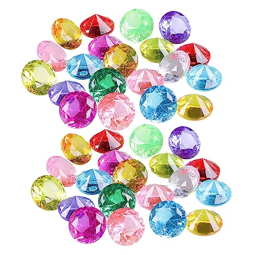 YARNOW 60pcs Acrylic Diving Gems Toy Set Pool Underwater Dive Toys for Boys and Girls Fake Diamonds Pool Party Decorations