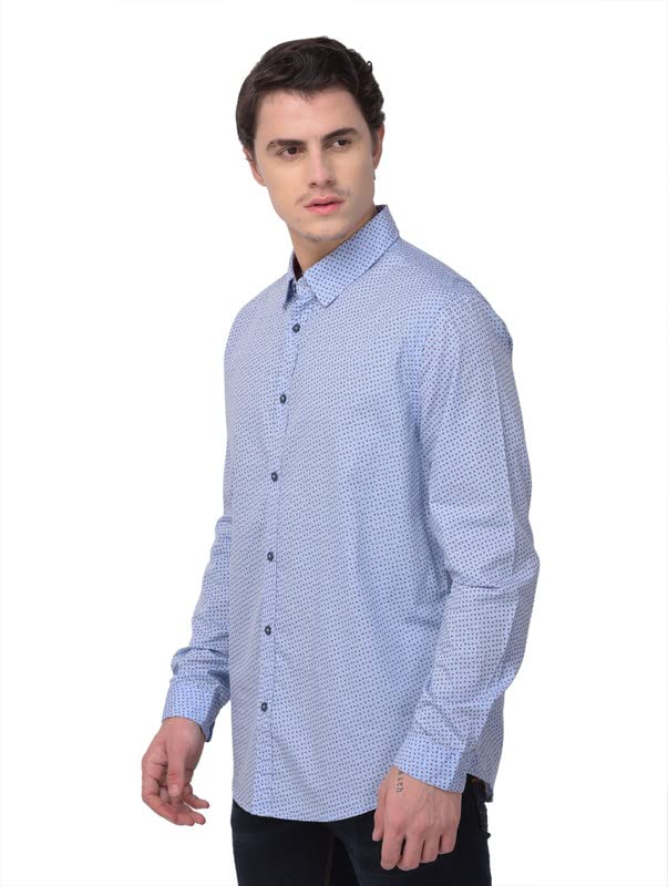 Image of Woodland Mens Cotton Printed Casual Regular Fit Full Sleeves Shirt