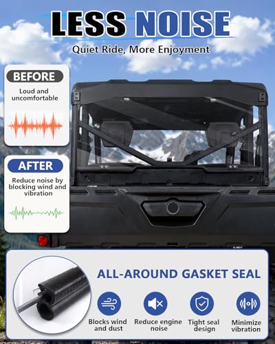 Image of StarknightMT Rear Windshield Full Back Window Compatible with Can-Am Defender 2016-2026 HD5 HD8 HD10 Max, UV-Proof Polycarbonate Rear Window Windscreen (Clear)