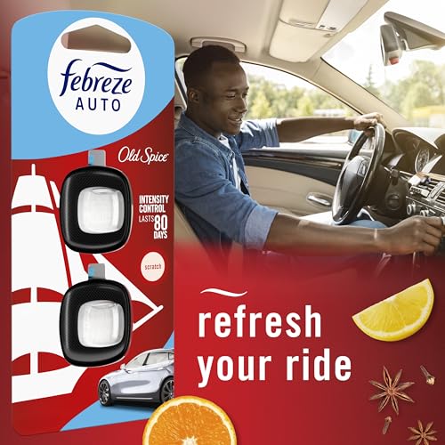Febreze Odour-Fighting Auto Air Freshener, Car Vent Clip, Old Spice, 4ct - image 7