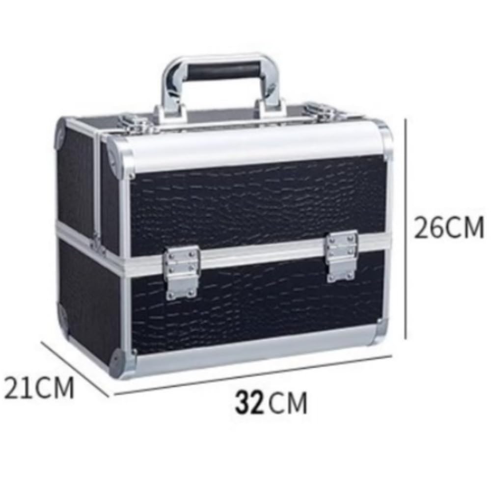 Zablokowana walizka do makijażu, przenośna aluminiowa kosmetyczka, spacious Multi-Layer Organizer idealny dla wizażystów i miłośników urody